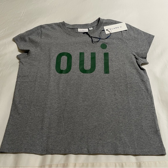 Clare V. Classic Tee Oui Grey Melange - Picture 2 of 15